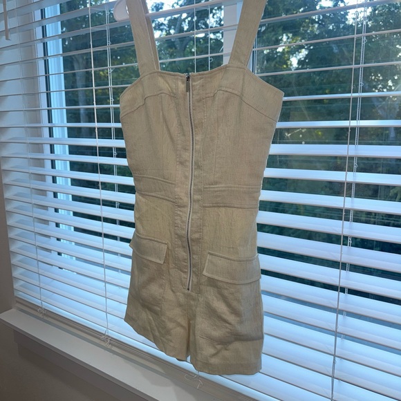 Amanda Uprichard Beige Zippered Jumpsuit - Picture 1 of 3